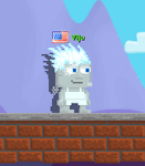 A player wearing the Frosty Hair.