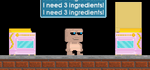 A player punching an E-Z Cook Oven with(right) and without(left) an Art Wall behind it.