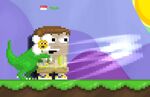 A player wearing the Flowersaurus Rex