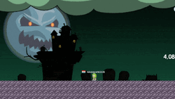 Player traversing a cleared world with Weather Machine - Spooky enabled