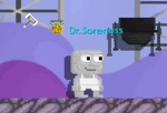 A player standing underneath the Murder Hole - Hot Liquid Tar