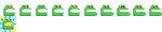 The sprites of the Ultra Spring Flinger Frog Mask.