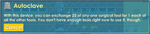 Autoclave's dialog box (when the player doesn't have at least 20 of any surgical tool)