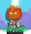 A player with a Haunted Jack O' Lantern equipped