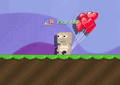 A player with the Heart Balloons equipped