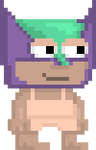 A player wearing the Crimefighter Mask - Purple