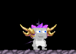 A player wearing the Royal Horned Crown