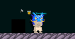 A player wearing the Mythic Azure Crown