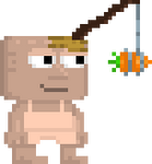 A player wearing the Carrot on a Stick.