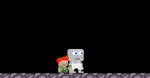 A player with the Mini Growtopian equipped.