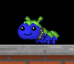 A walking Leashed Silkworm - Blue