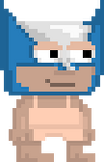 A player wearing the Crimefighter Mask - Blue