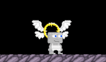 A player wearing the Angelic Circlet.