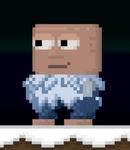 A player with the Abominable Snowman Suit equipped.