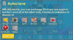 Autoclave's dialog box (when the player has at least 20 of a particular surgical tool)
