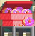 Donut Donation Box when it has donations deposited into it.
