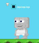 A player with the custom Chef flag and skin