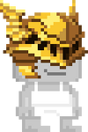 A player wearing the Unalloyed Gold Helm.