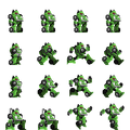 The sprites of the robot version of the Go-Go-Growformer!.