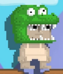 A player wearing Dinosaur Mask