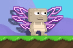 A player with the Neon Wings equipped