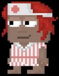 A player wearing the full Candy Striper set