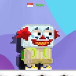 A player wearing the Demon Clown Mask