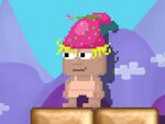 A player equipping a Funk Wizard Hat.