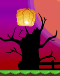 A Sky Lantern floating in a Harvest Moon-blasted world.