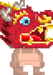 A player wearing the Red Dragon Head.