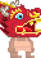 A player wearing the Red Dragon Head.