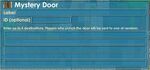 The Mystery Door's editable panel