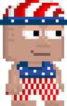 A player wearing some Stars and Stripes clothes.