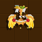 A player wearing Angel of Mercy's Wings with One Ring equipped