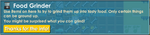 Food Grinder's dialog box