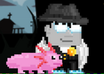 A player wearing an Axolotl Leash
