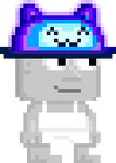A player wearing the Neon Kitty Cat Hat.