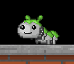 A walking Leashed Silkworm - White