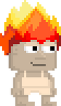 A player wearing the Ash's Fiery Hair.