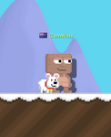A player equipping a Polar Bear Leash