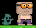 A player wearing the Haunted Pants