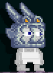 A player wearing the Cursed Stone Helm.