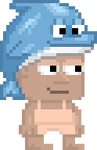 A player wearing the Dashing Dolphin Hat.