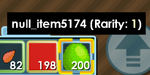 A Null Item in a player's hotbar