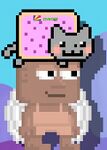 A player wearing the Nyan Hat and Angel Wings