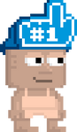 A player wearing the Cartoon Glove Hat Blue.