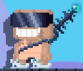 A player idling with the Sonic Buster Katana