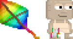 A player wearing the Rainbow Kite