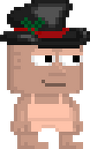A player wearing the Snowfrost's Top Hat.