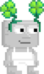 A player wearing the Shamrock Antennae Hat.